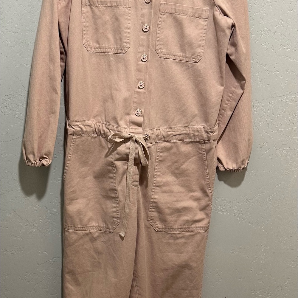 Aerie Light Pink Button-Up Jumpsuit